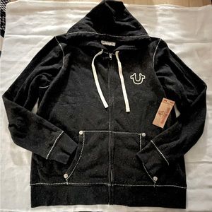 True Religion Black Hooded Sweatshirt. Brand New with tags.
